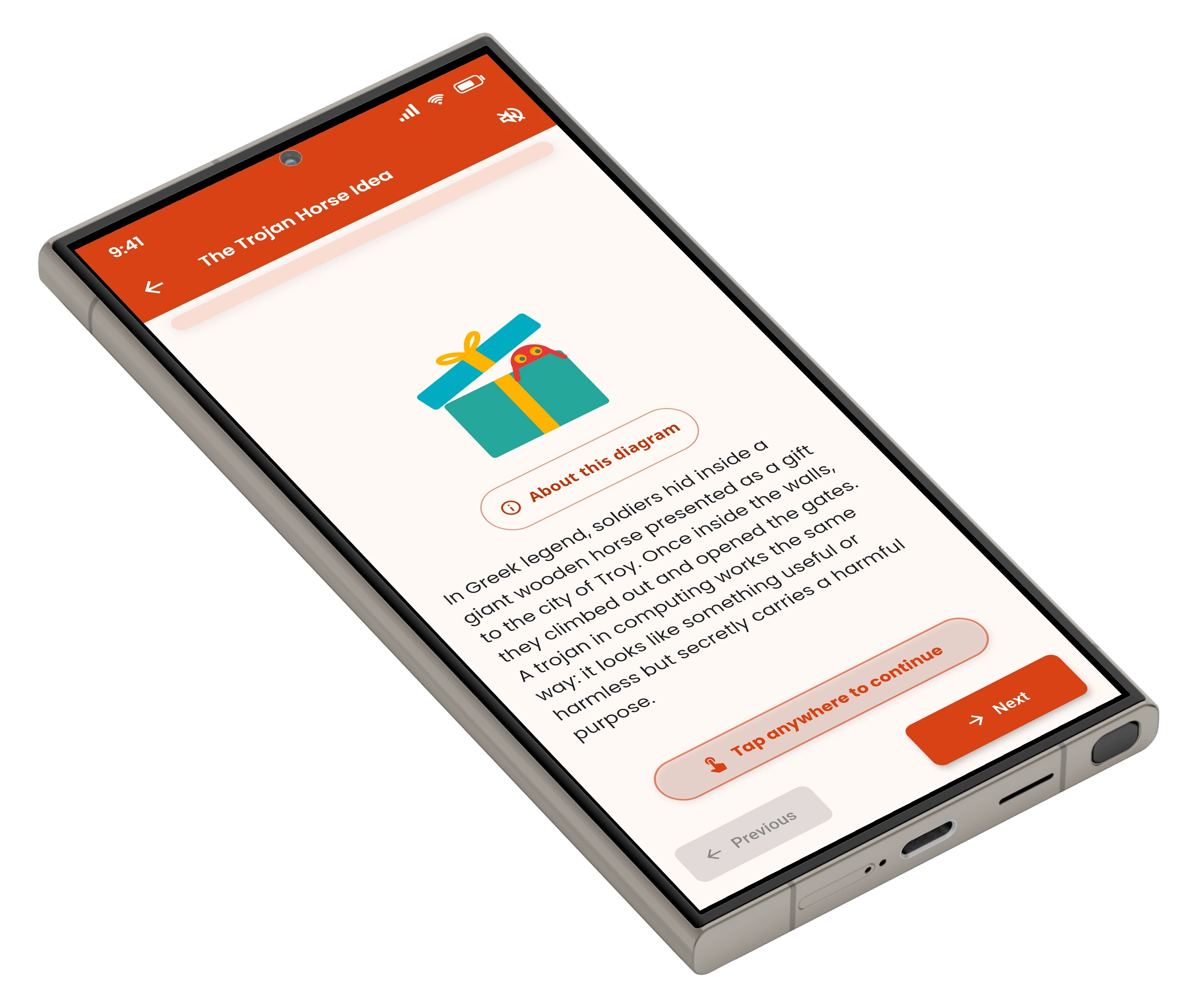 M-Learn lesson screen