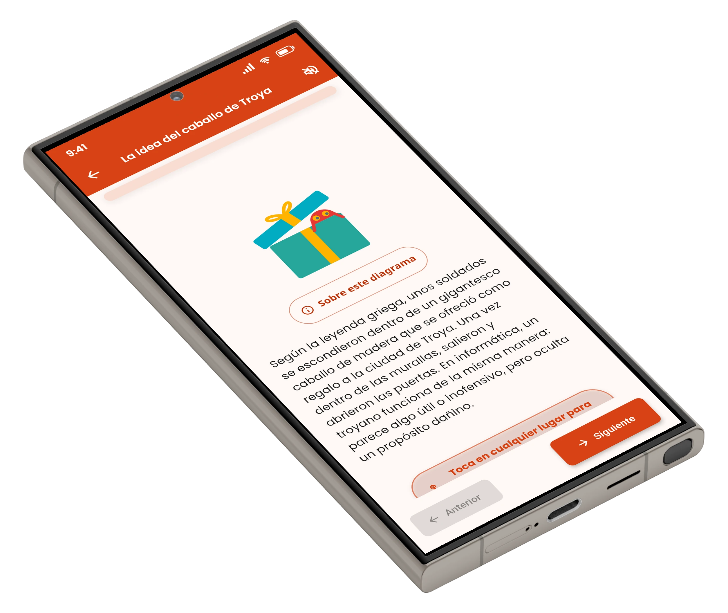 Pantalla de lección de M-Learn