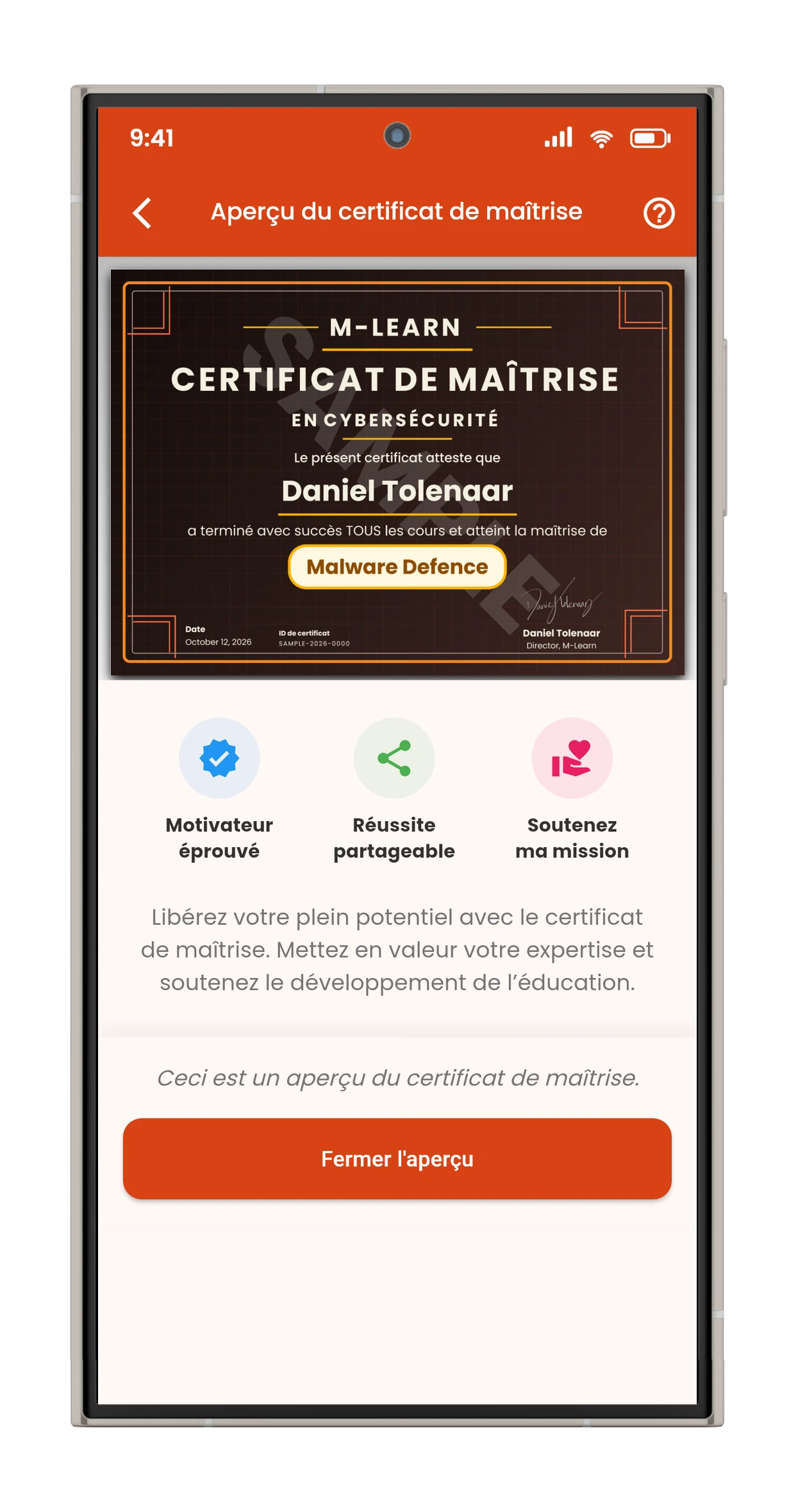 Cert. de maîtrise