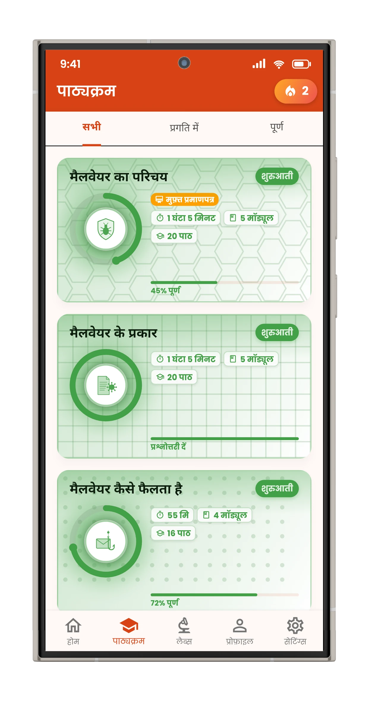 कोर्स सूची